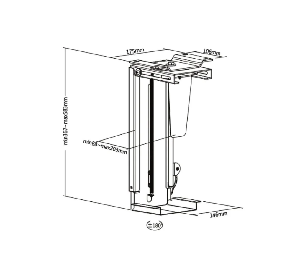 Under-desk-CPU-holder_Drawing